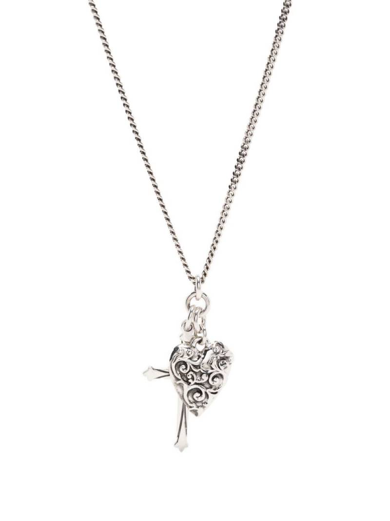 Emanuele Bicocchi cross and arabesque heart pendant - Silver von Emanuele Bicocchi