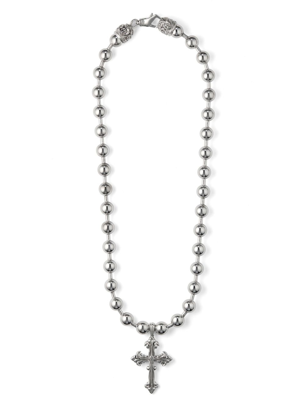 Emanuele Bicocchi cross-pendant ball-chain necklace - Silver von Emanuele Bicocchi