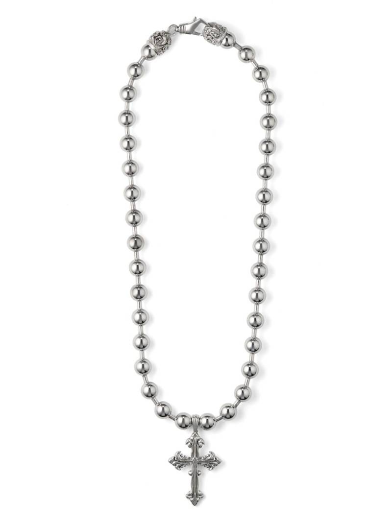 Emanuele Bicocchi cross-pendant ball-chain necklace - Silver von Emanuele Bicocchi