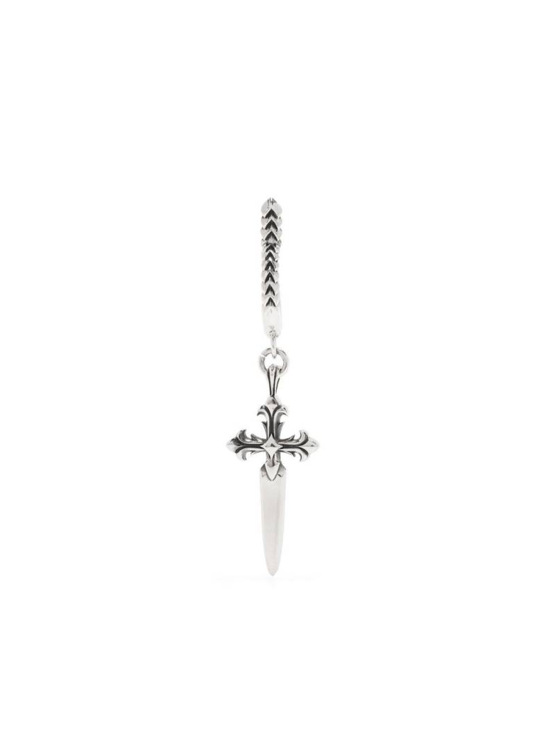 Emanuele Bicocchi cross pendant hoop earring - Silver von Emanuele Bicocchi