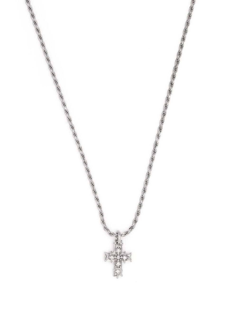 Emanuele Bicocchi diamond cross pendant necklace - Silver von Emanuele Bicocchi