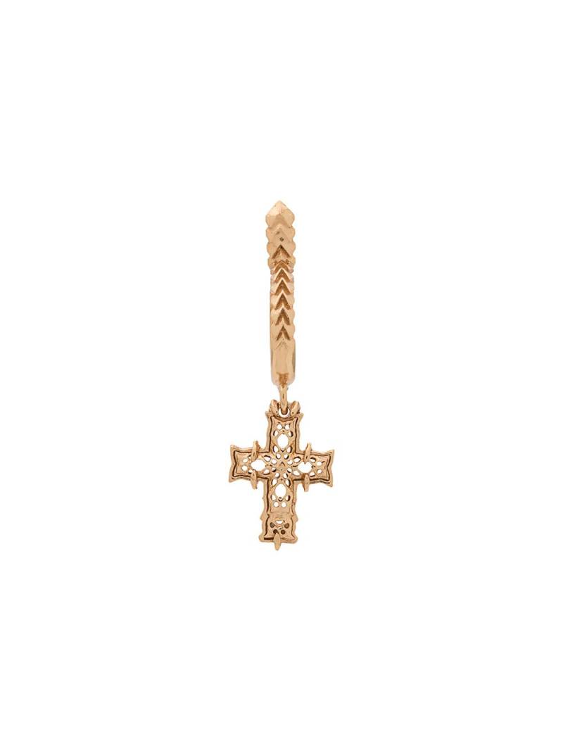 Emanuele Bicocchi drop cross earring - Gold von Emanuele Bicocchi