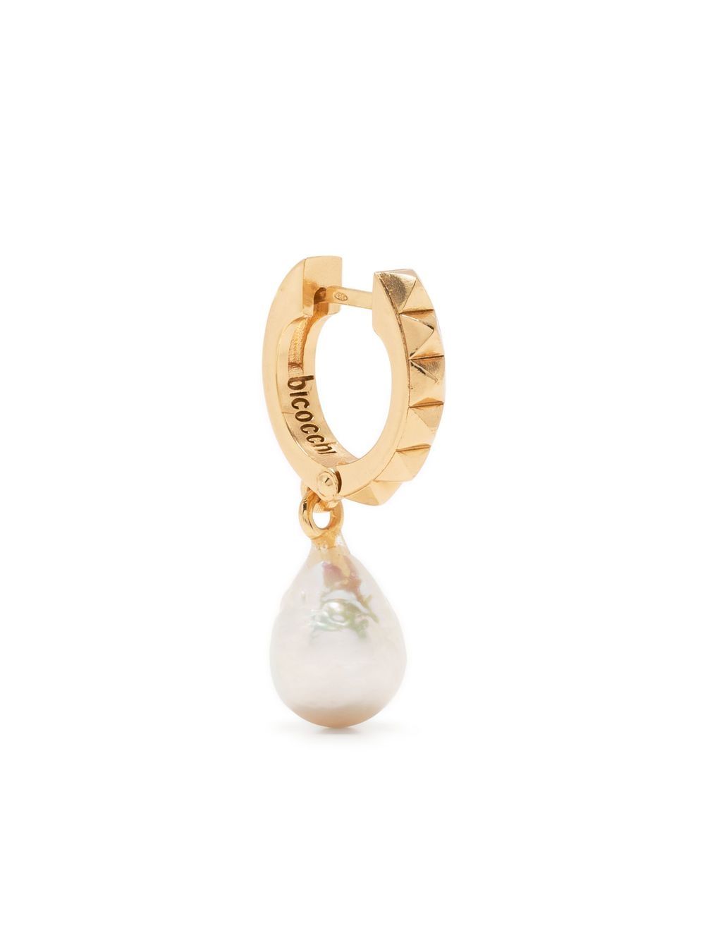 Emanuele Bicocchi drop-pearl huggie hoop earring - Gold von Emanuele Bicocchi