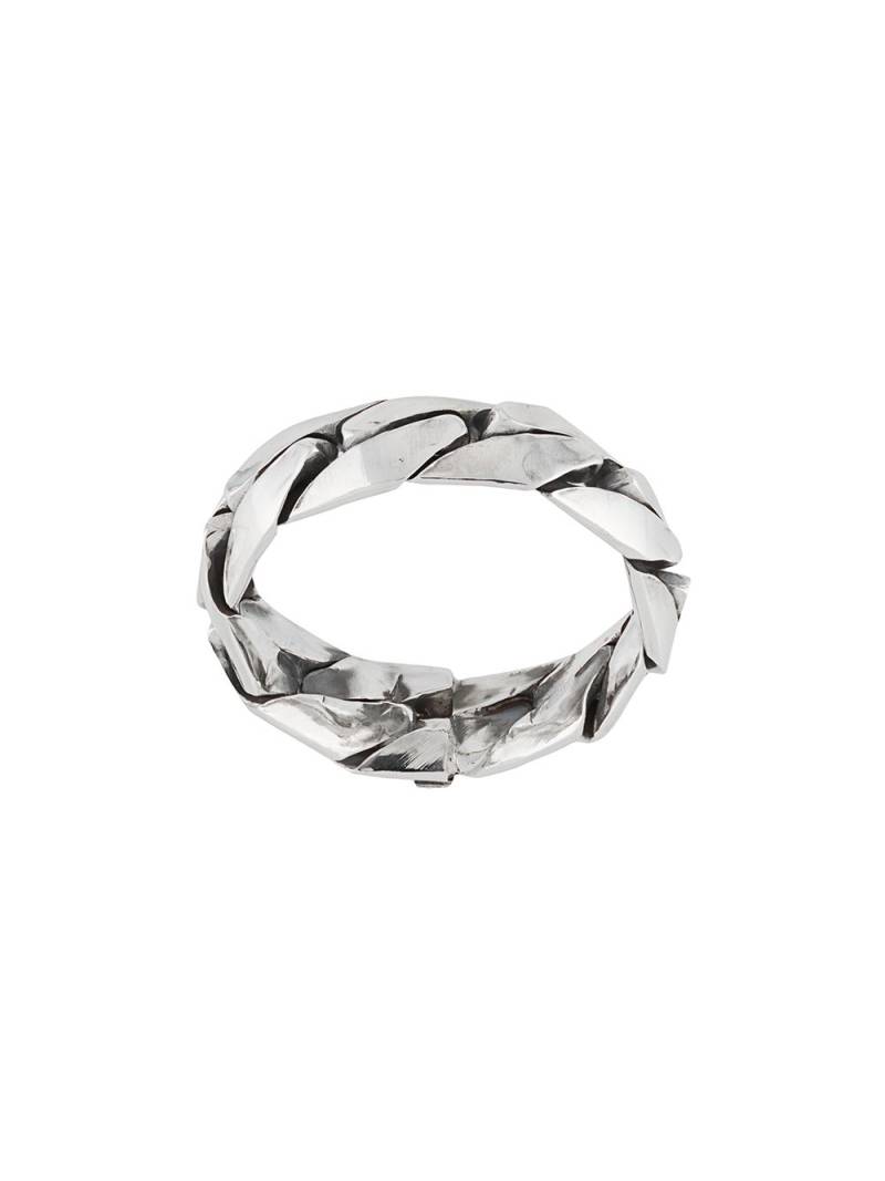 Emanuele Bicocchi engraved-logo band ring - Metallic von Emanuele Bicocchi