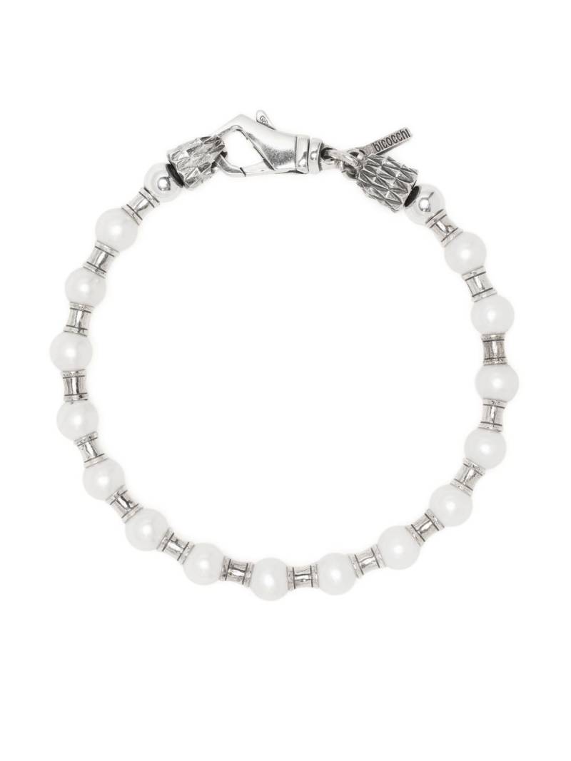 Emanuele Bicocchi pearl slim-chain bracelet - Silver von Emanuele Bicocchi