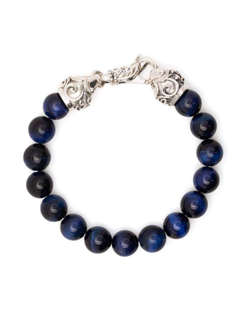 Emanuele Bicocchi tiger eye beaded bracelet - Blue von Emanuele Bicocchi