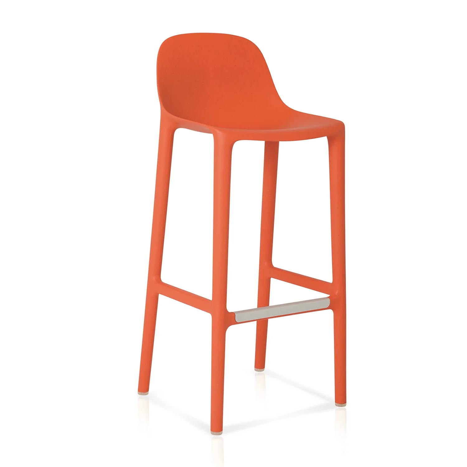 Broom Barstool Barstuhl, Farbe orange von Emeco