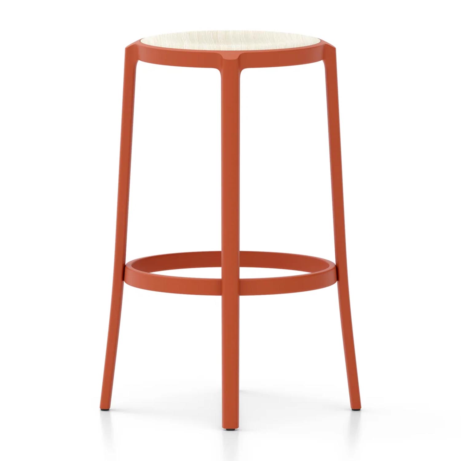 On & On Plywood Seat Barstool Barstuhl, Farbe orange, Sitz holz, esche hell On & On Plywood Seat Barstool Barstuhl, Farbe orange, Sitz holz, esche hell von Emeco