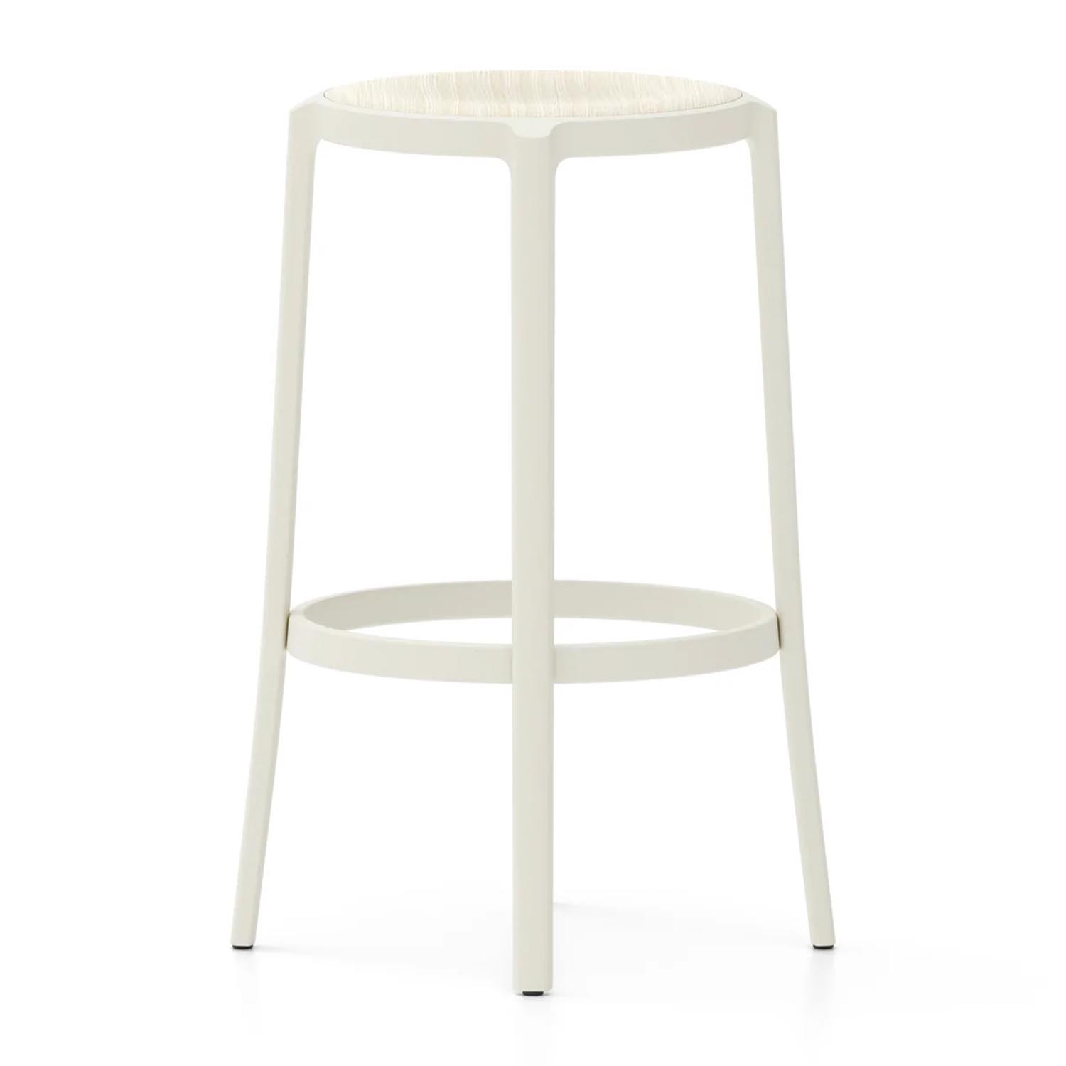 On & On Plywood Seat Barstool Barstuhl, Farbe white, Sitz holz, esche hell von Emeco