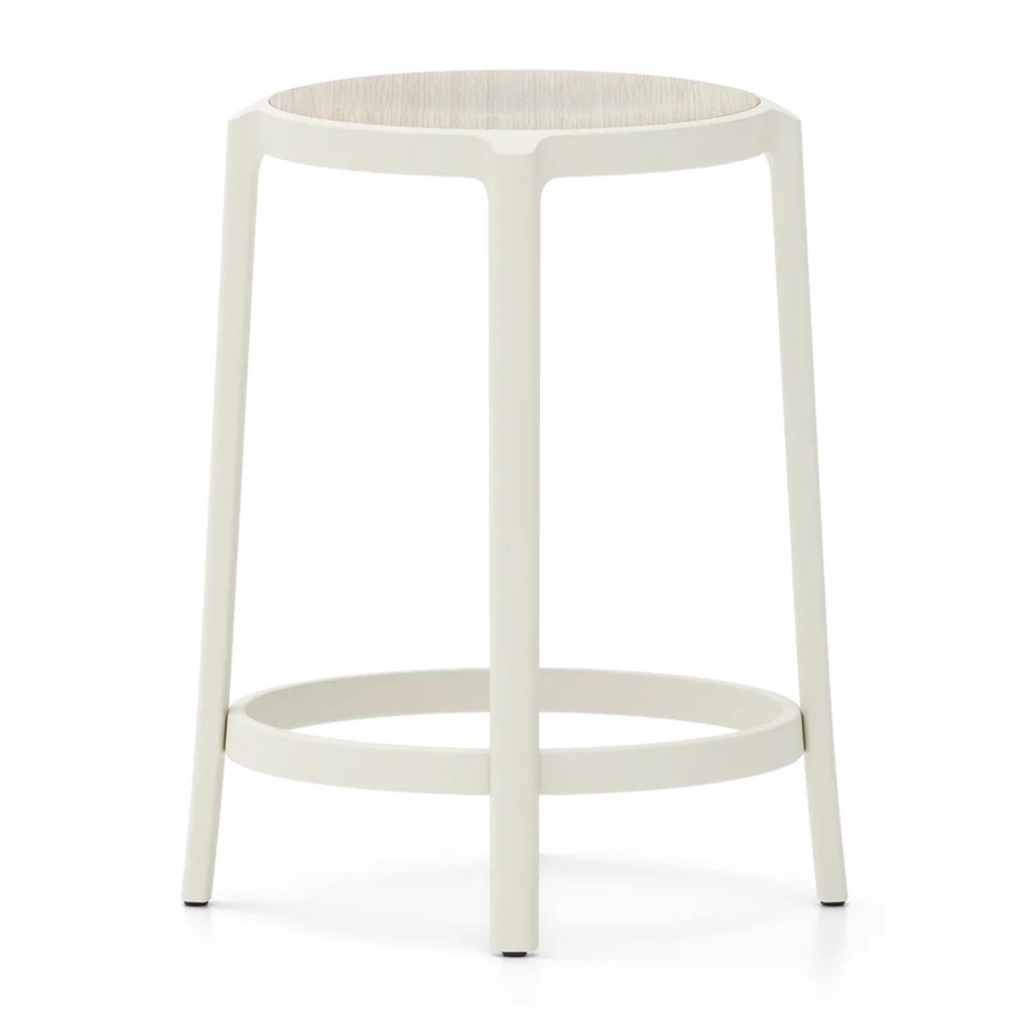 On & On Plywood Seat Counter Stool Hochstuhl, Farbe white, Sitz holz, eiche On & On Plywood Seat Counter Stool Hochstuhl, Farbe white, Sitz holz, eiche von Emeco