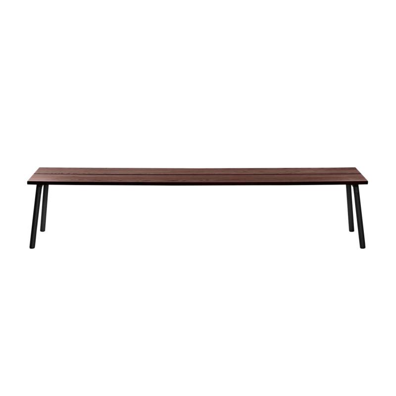 Run Bench Sitzbank, Gestell aluminium, klar pulverbeschichtet, Sitz holz, esche hell, Grösse l. 216,5 cm von Emeco