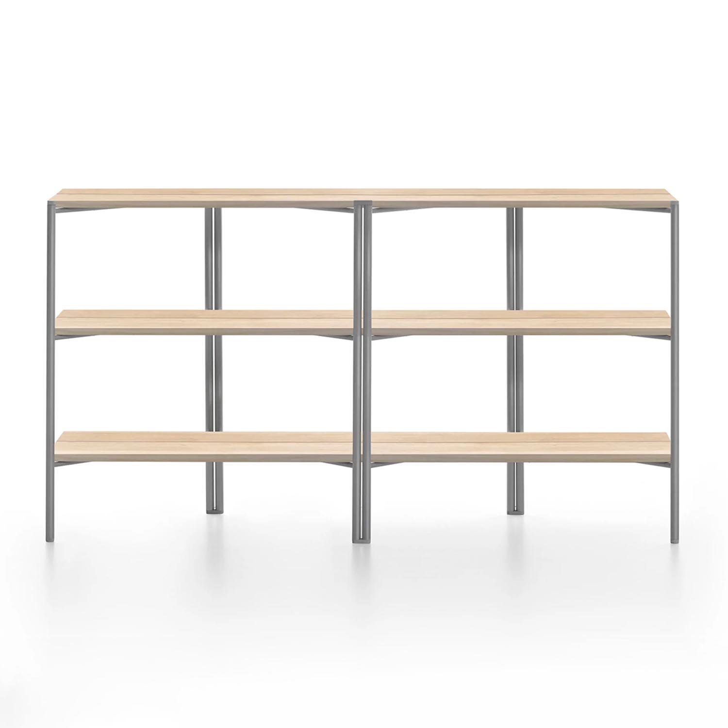 Run Shelf Regal, Gestell aluminium, klar pulverbeschichtet, Ausführung tablare, accoyaholz von Emeco