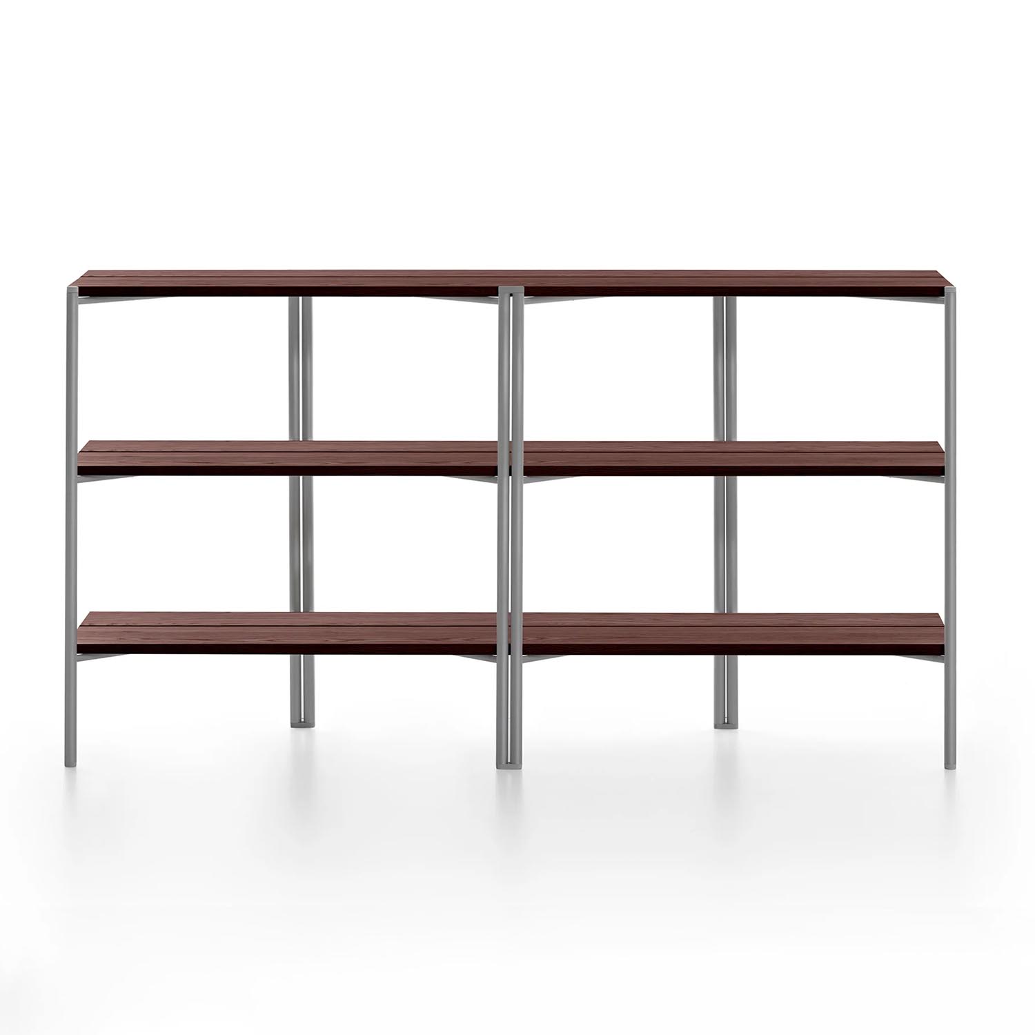 Run Shelf Regal, Gestell aluminium, klar pulverbeschichtet, Ausführung tablare, nussbaumholz Run Shelf Regal, Gestell aluminium, klar pulverbeschichtet, Ausführung tablare, nussbaumholz von Emeco