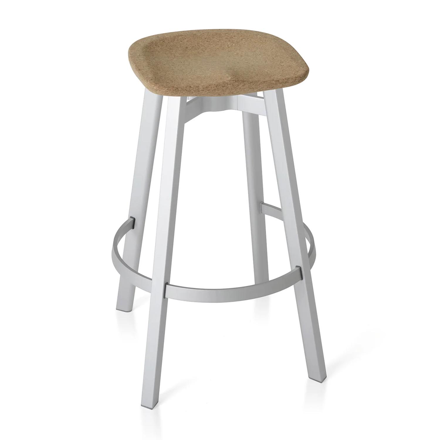 SU Barstool Barstuhl, Sitz kork, Gestell aluminium, eloxiert SU Barstool Barstuhl, Sitz kork, Gestell aluminium, eloxiert von Emeco