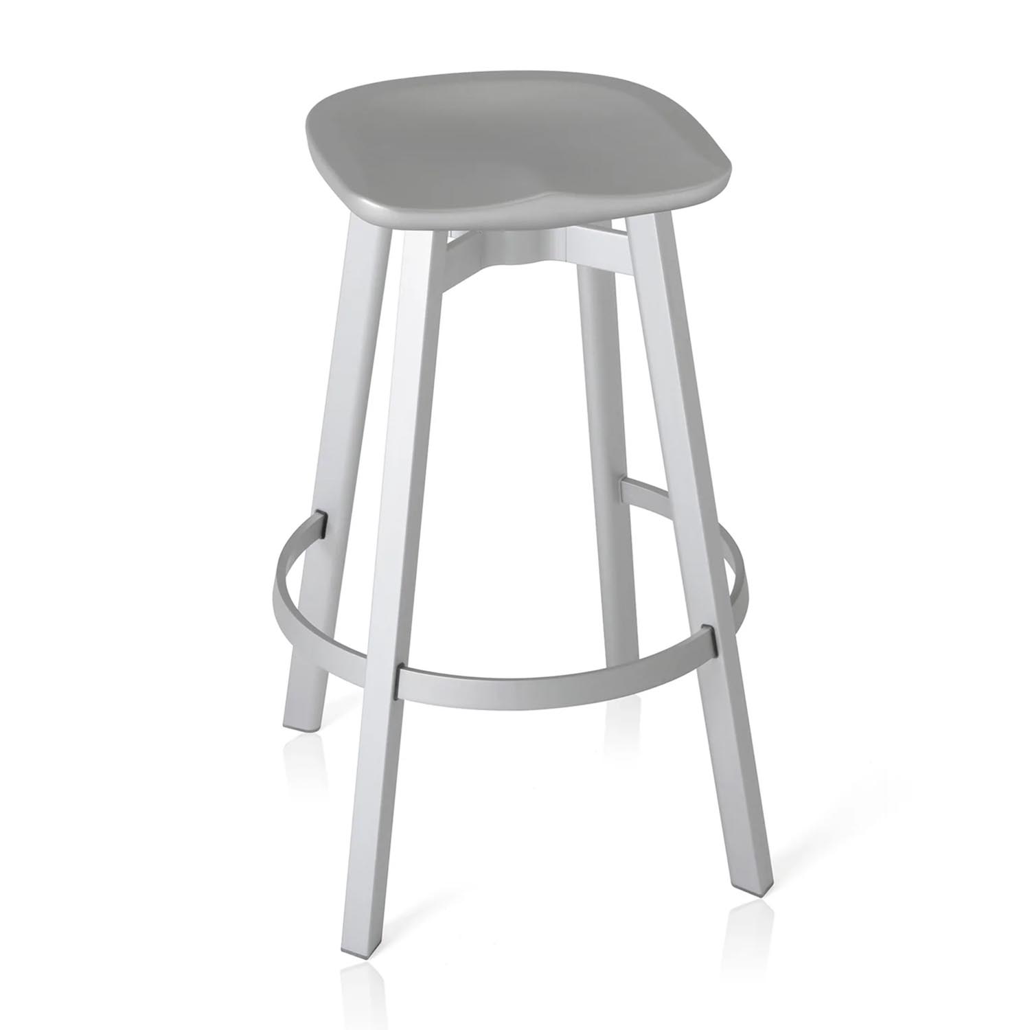 SU Barstool Barstuhl, Sitz polyethylen, flint grey, Gestell aluminium, eloxiert SU Barstool Barstuhl, Sitz polyethylen, flint grey, Gestell aluminium, eloxiert von Emeco