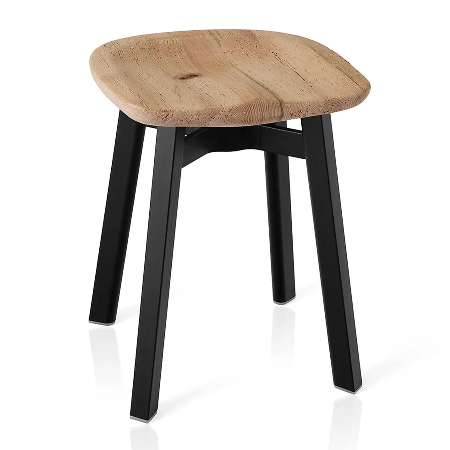 SU Small Stool Hocker, Sitz holz, eiche, Gestell aluminium, schwarz eloxiert SU Small Stool Hocker, Sitz holz, eiche, Gestell aluminium, schwarz eloxiert von Emeco