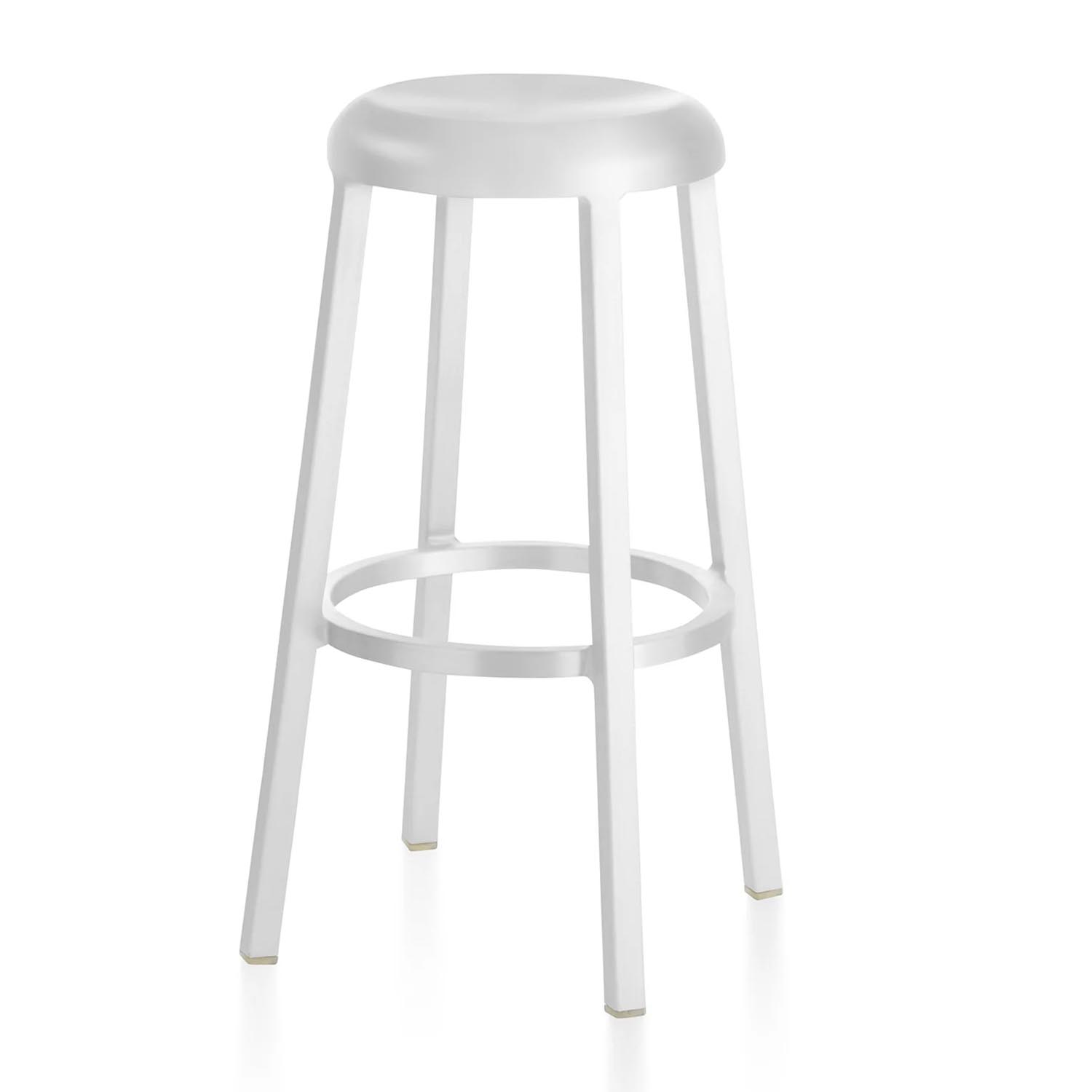 ZA Barstool Barstuhl, Ausführung aluminium, white grey von Emeco