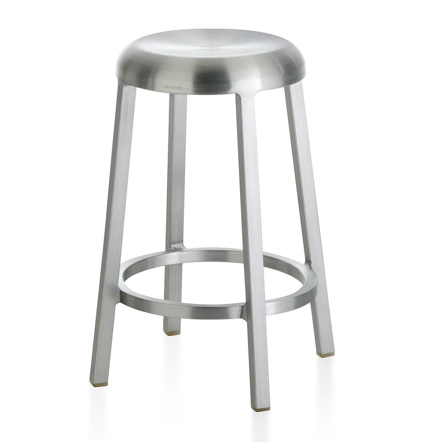 ZA Counter Stool Hochstuhl, Ausführung aluminium, gebürstet von Emeco