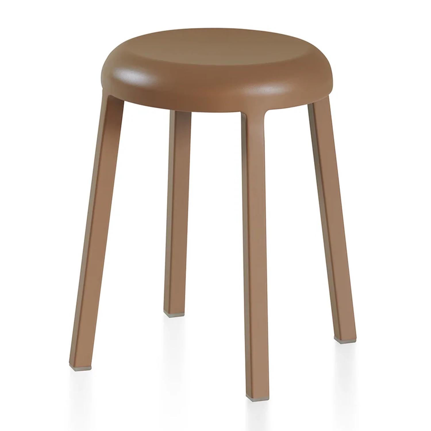 ZA Small Stool Hocker, Ausführung aluminium, sweater brown von Emeco