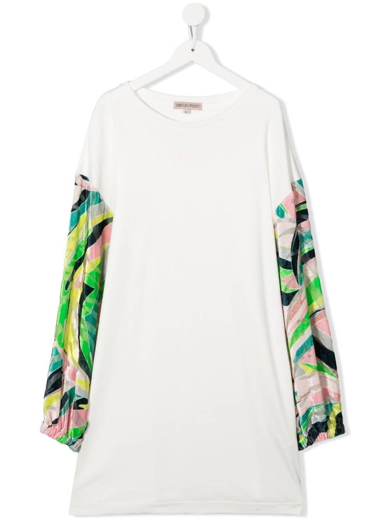 PUCCI Junior Vetrate long-sleeve dress - White von PUCCI Junior