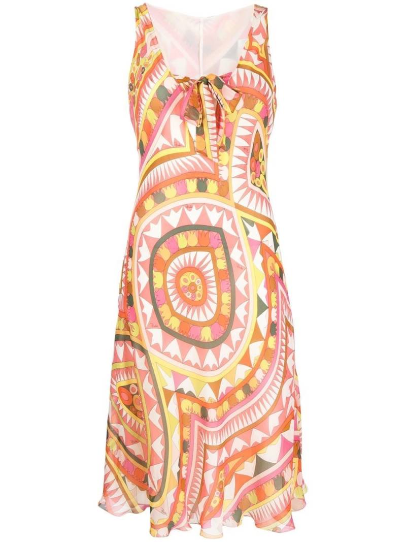 PUCCI Pre-Owned 1970s graphic-print silk dress - Pink von PUCCI Pre-Owned