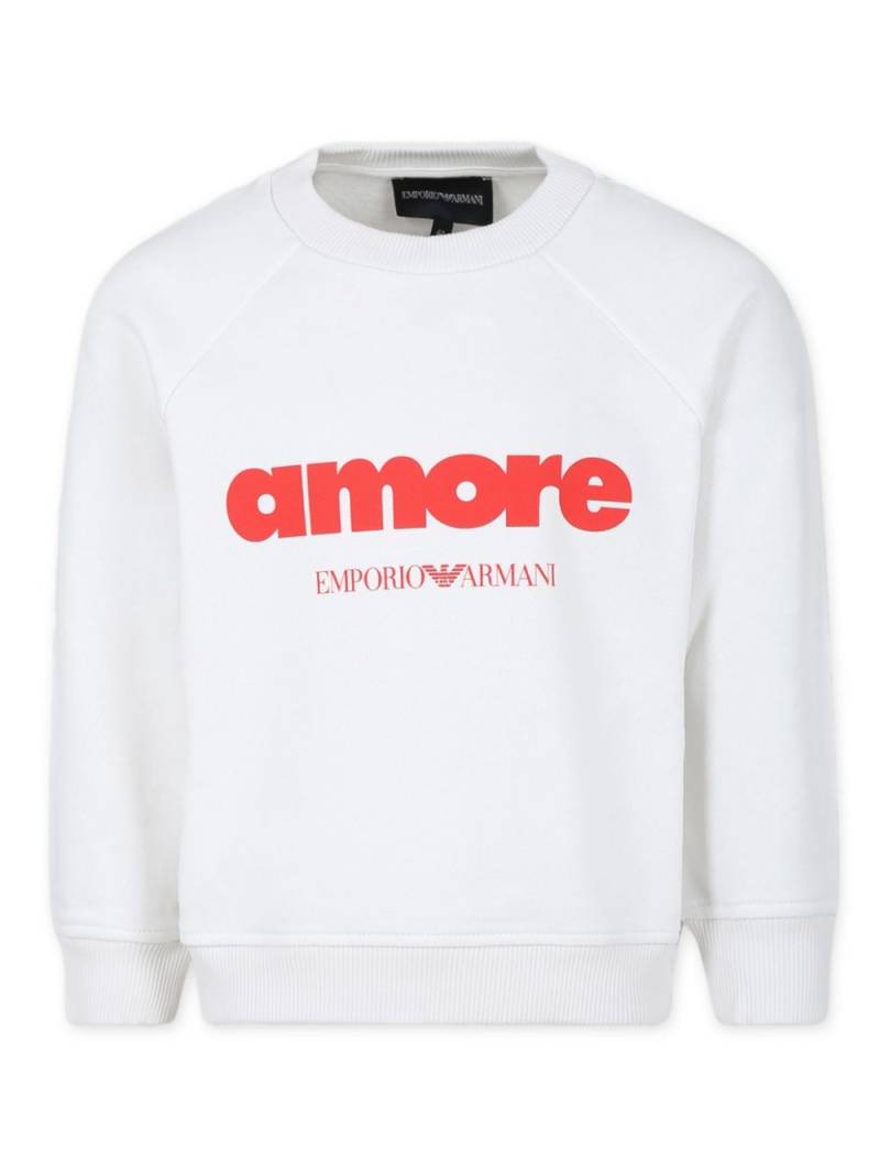 Emporio Armani Kids Amore crew-neck sweatshirt - White von Emporio Armani Kids