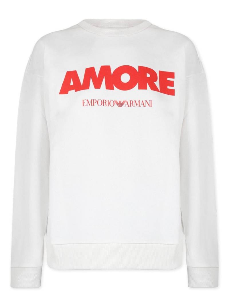 Emporio Armani Kids Amore crew-neck sweatshirt - White von Emporio Armani Kids