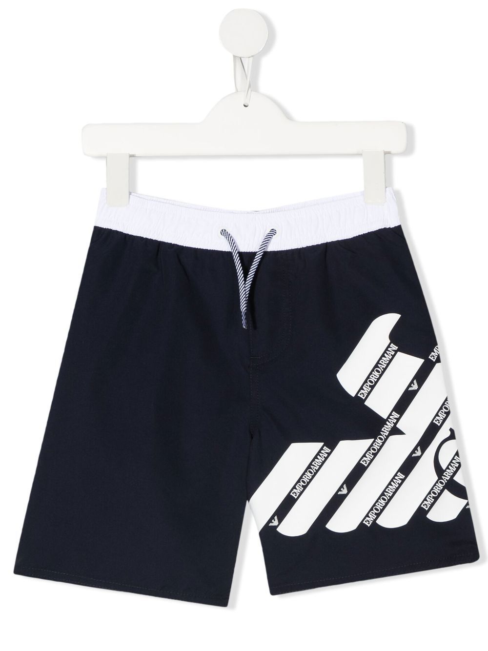 Emporio Armani Kids EA Crew logo-print swim shorts - Blue von Emporio Armani Kids