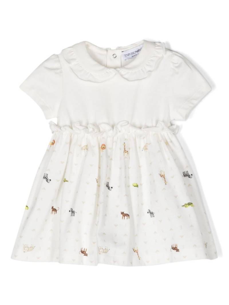 Emporio Armani Kids animal-print cotton dress - White von Emporio Armani Kids