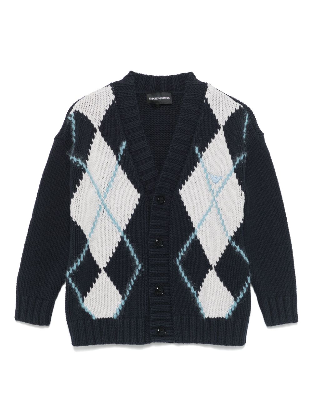 Emporio Armani Kids argyle-pattern cardigan - Black von Emporio Armani Kids