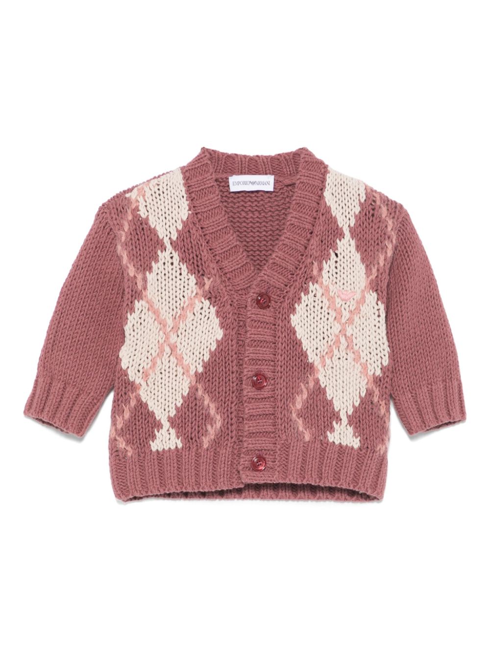 Emporio Armani Kids argyle-pattern cardigan - Pink von Emporio Armani Kids