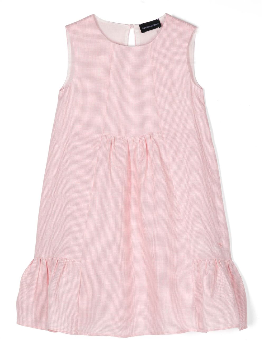 Emporio Armani Kids check-pattern linen dress - Pink von Emporio Armani Kids