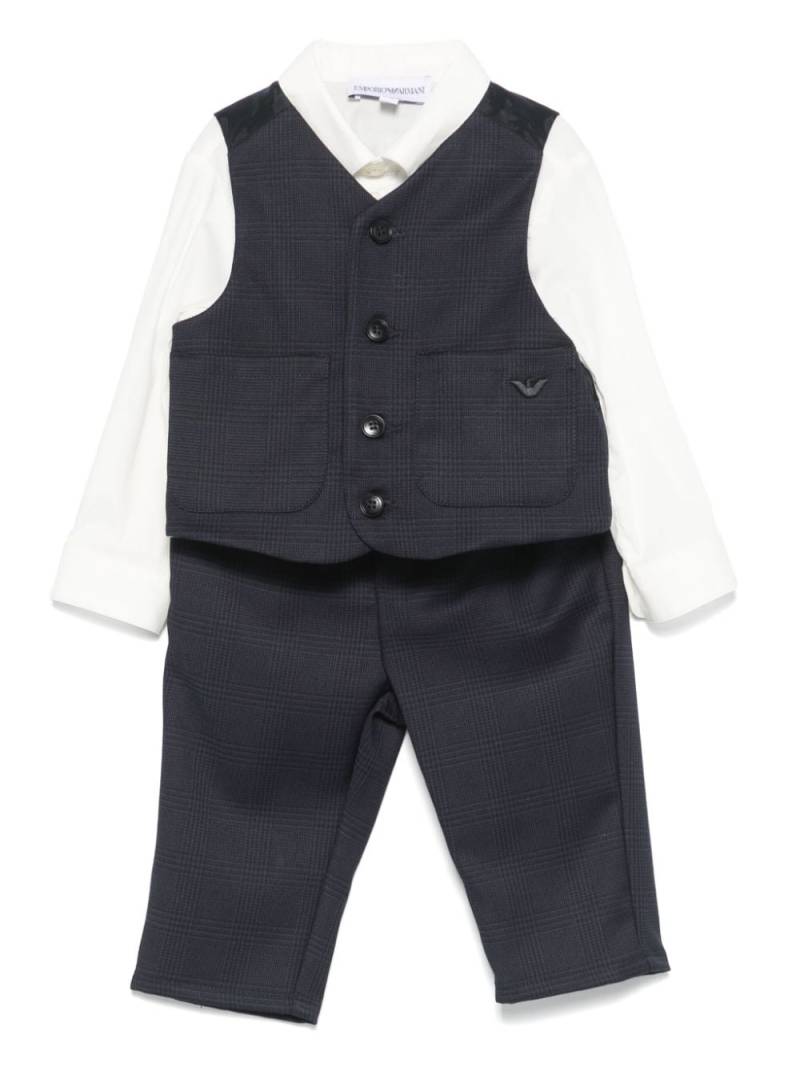 Emporio Armani Kids checked trouser set - Blue von Emporio Armani Kids