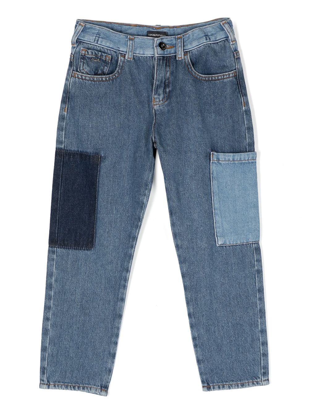 Emporio Armani Kids contrasting-pocket straight-leg jeans - Blue von Emporio Armani Kids