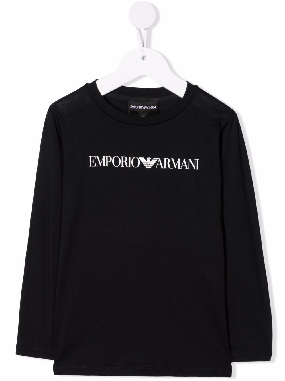 Emporio Armani Kids cotton logo long sleeve top - Blue von Emporio Armani Kids