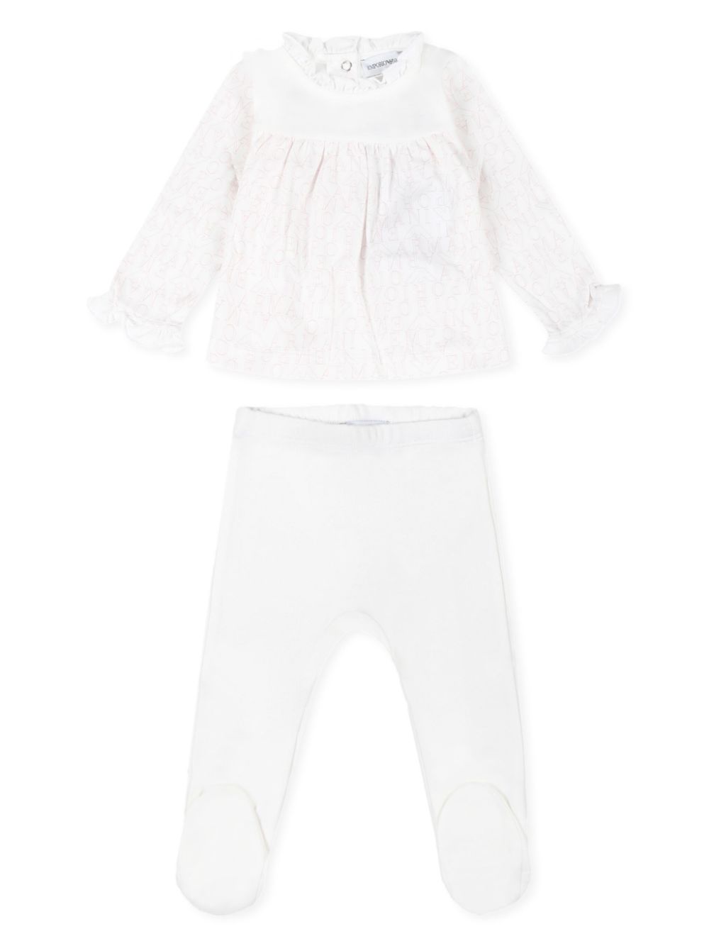 Emporio Armani Kids cotton trouser and top set - White von Emporio Armani Kids