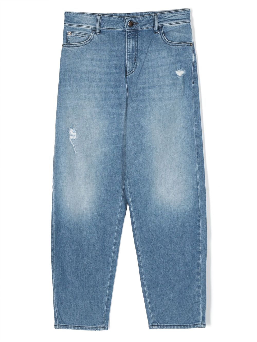 Emporio Armani Kids distressed-finish denim jeans - Blue von Emporio Armani Kids