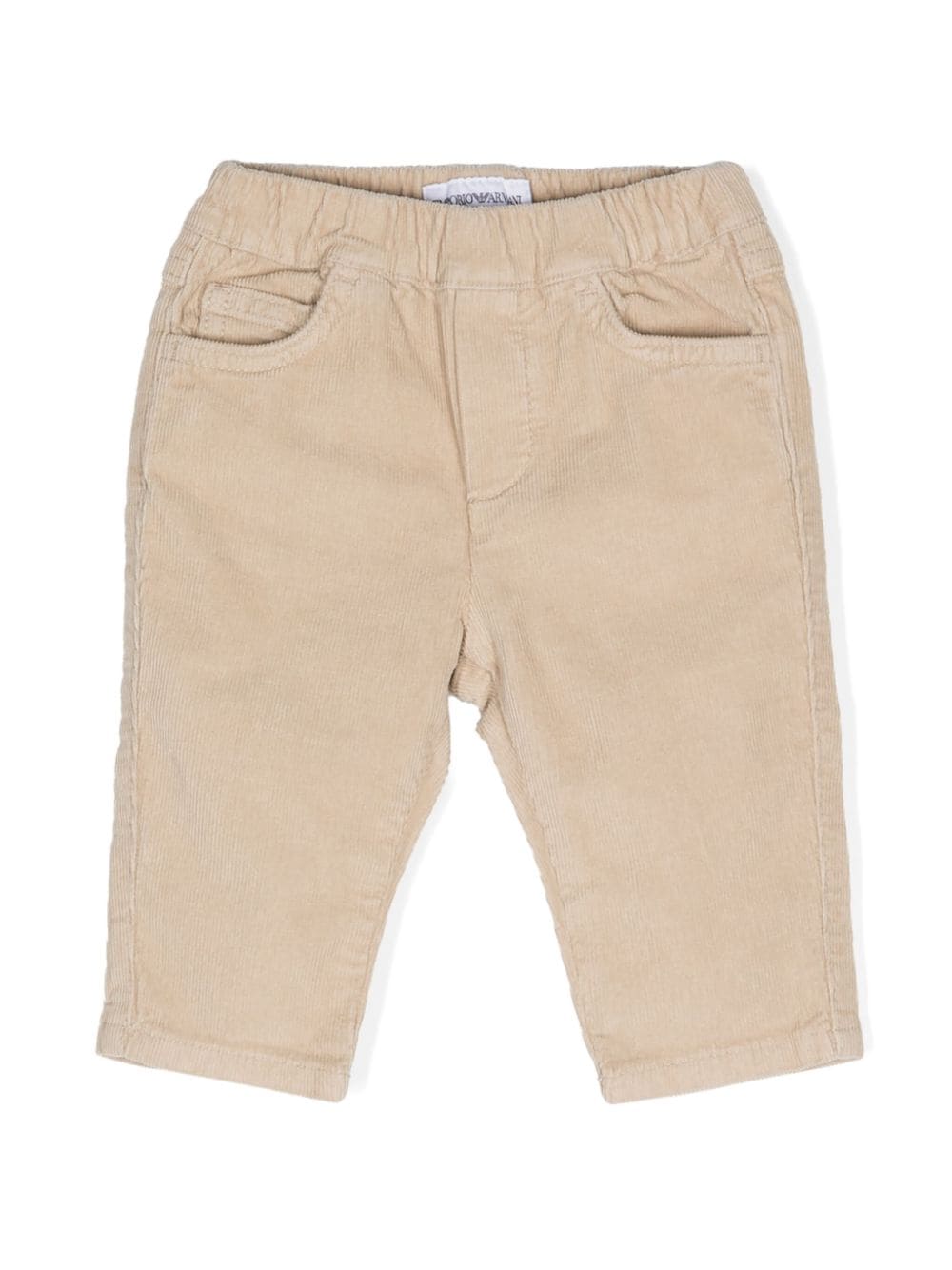 Emporio Armani Kids elasticated-waist corduroy trousers - Neutrals von Emporio Armani Kids