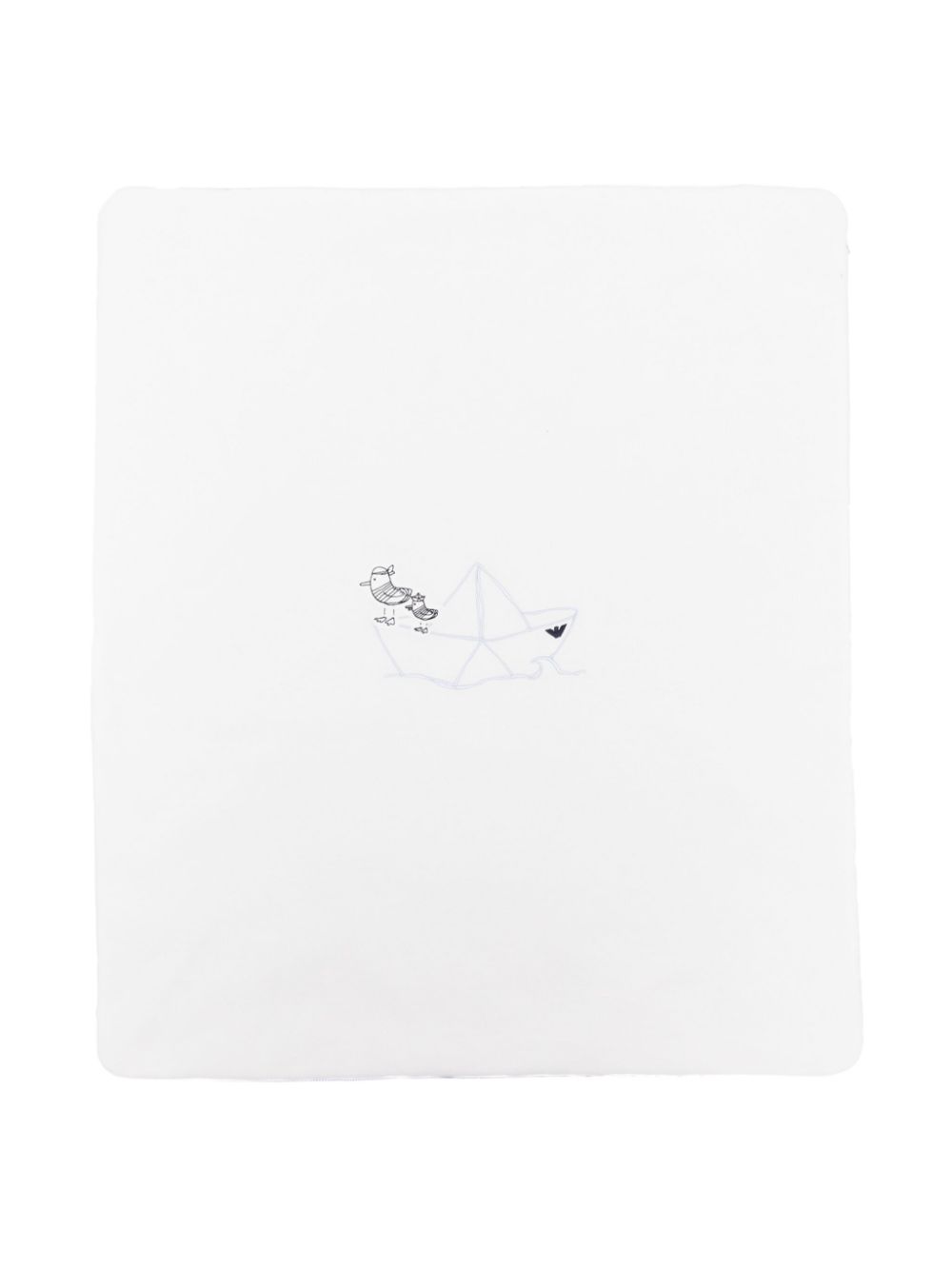 Emporio Armani Kids embroidered-design cotton blanket - White von Emporio Armani Kids