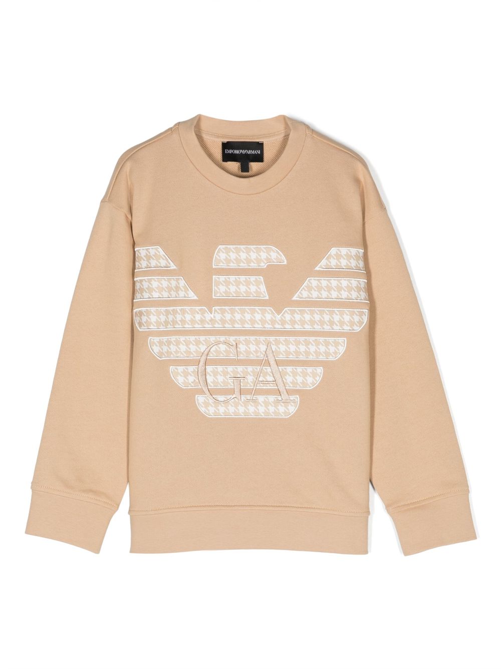 Emporio Armani Kids embroidered-logo cotton sweatshirt - Neutrals von Emporio Armani Kids