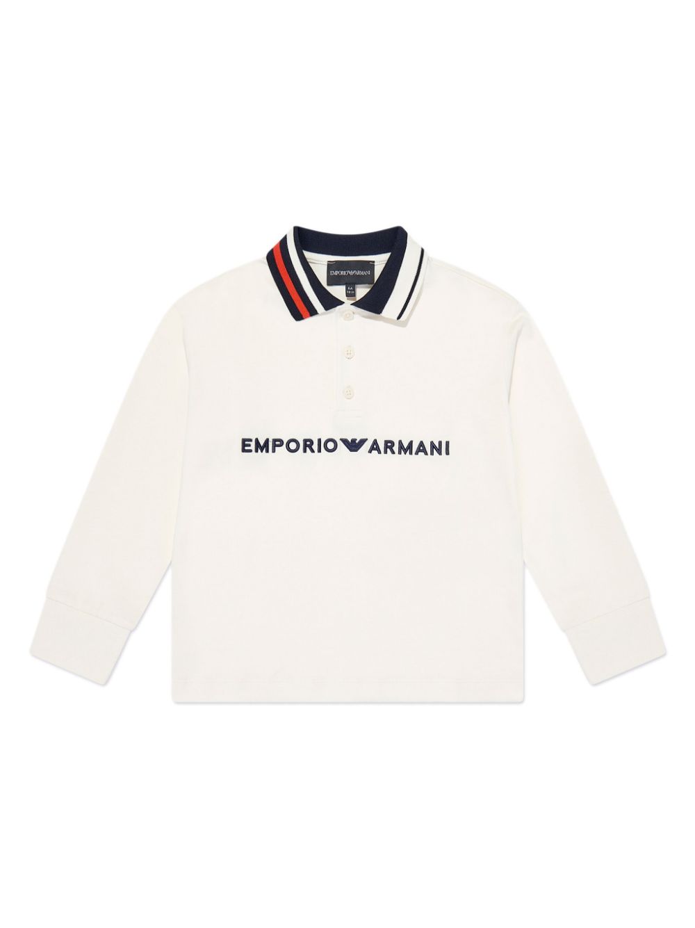 Emporio Armani Kids embroidered-logo polo shirt - White von Emporio Armani Kids