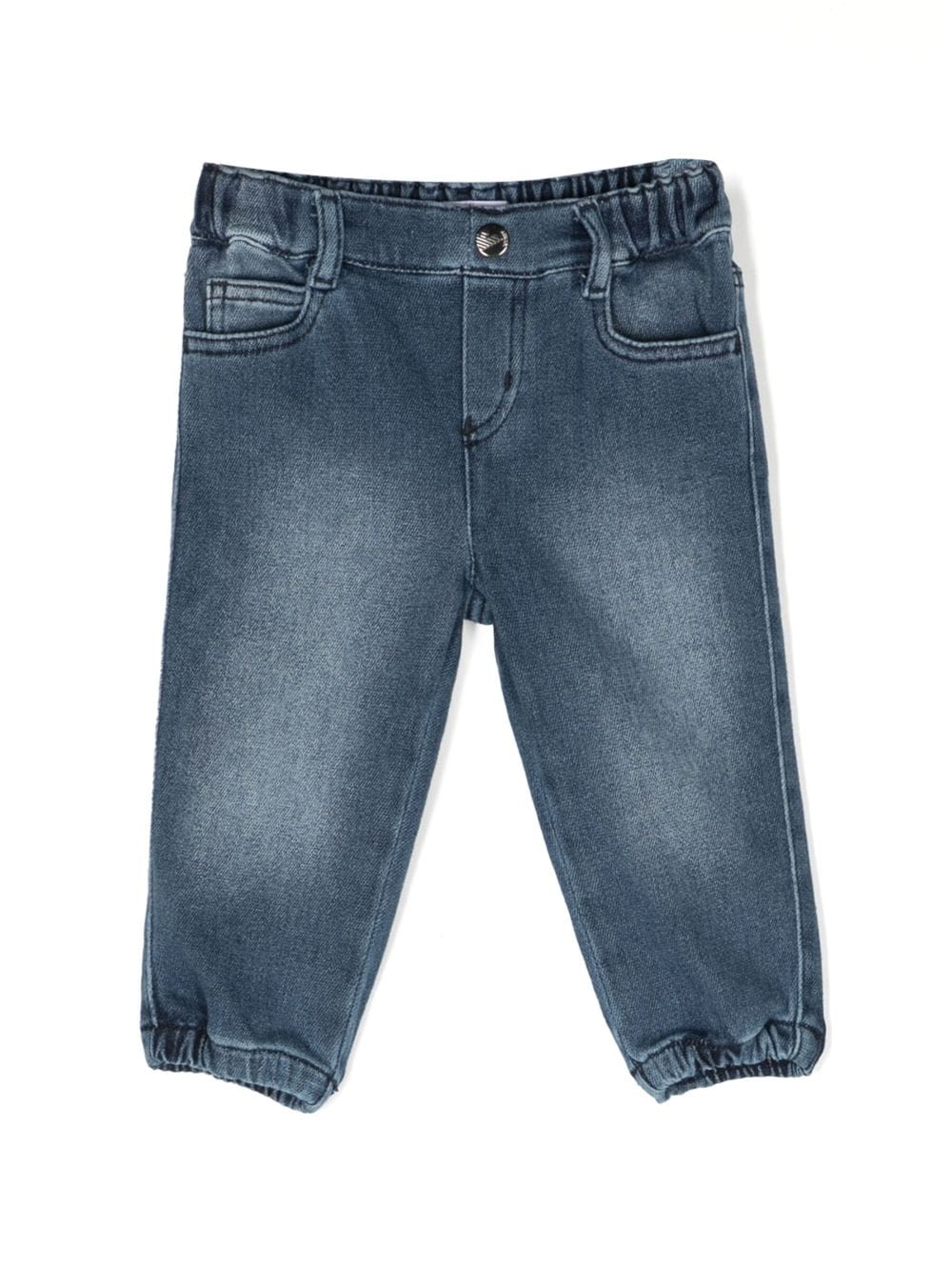 Emporio Armani Kids embroidered-logo stretch-cotton jeans - Blue von Emporio Armani Kids