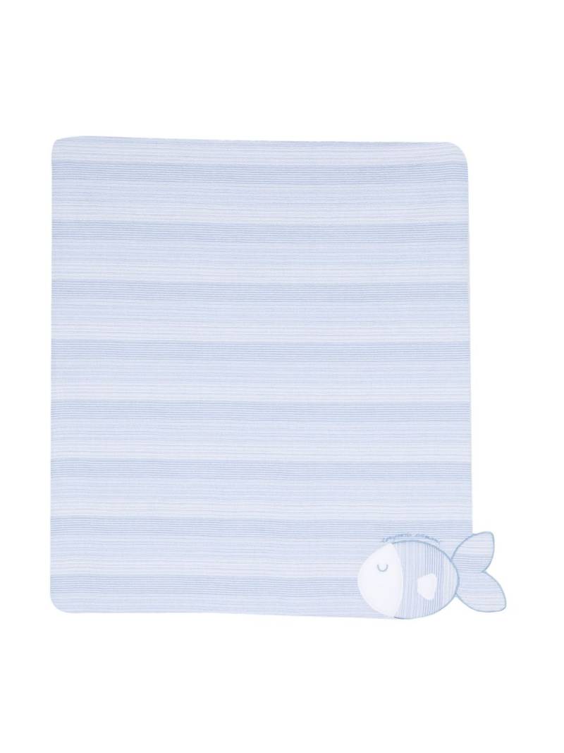 Emporio Armani Kids fish-motif blanket - Blue von Emporio Armani Kids