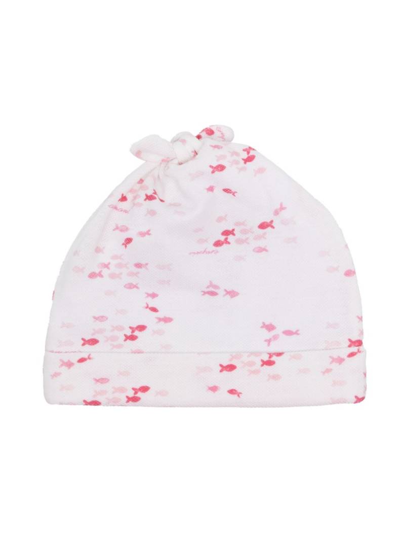 Emporio Armani Kids fish-print cotton beenie - White von Emporio Armani Kids