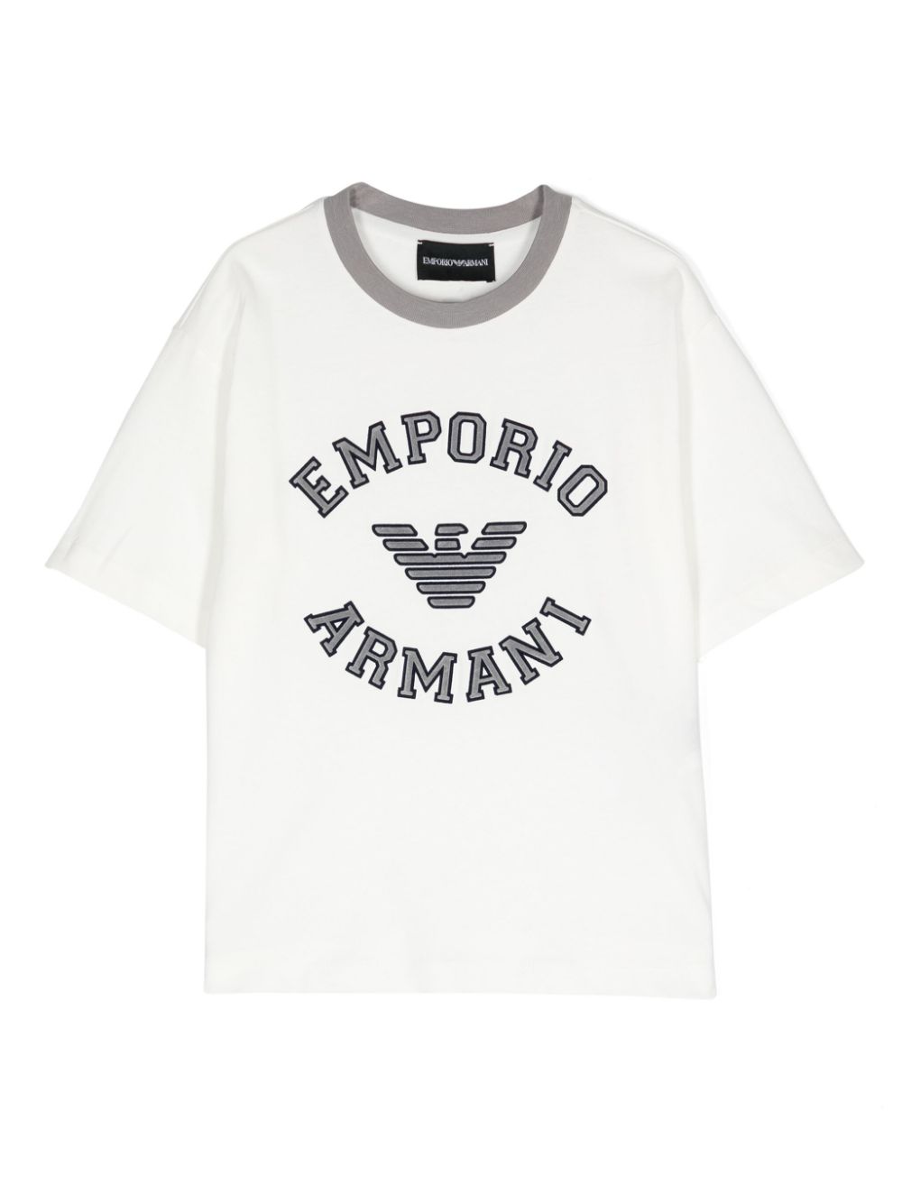 Emporio Armani Kids flocked-logo cotton T-shirt - White von Emporio Armani Kids