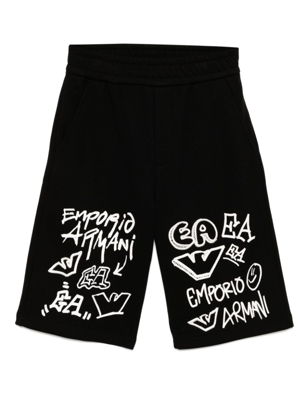 Emporio Armani Kids graffiti logo print short - Black von Emporio Armani Kids