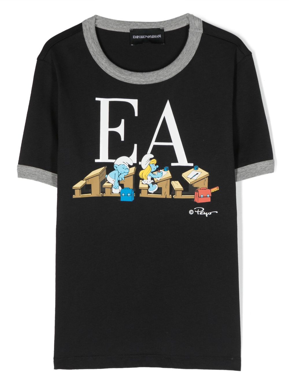 Emporio Armani Kids graphic-print cotton T-shirt - Blue von Emporio Armani Kids