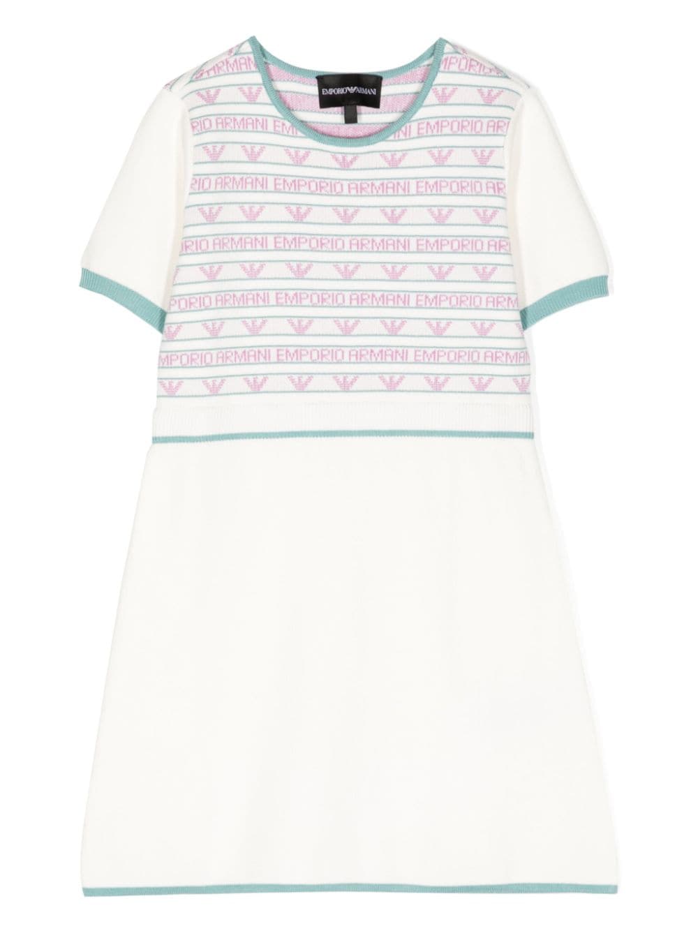 Emporio Armani Kids intarsia-knit logo midi dress - White von Emporio Armani Kids