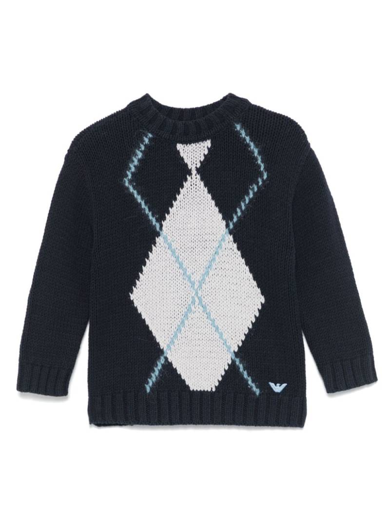 Emporio Armani Kids intarsia-knit sweater - Blue von Emporio Armani Kids