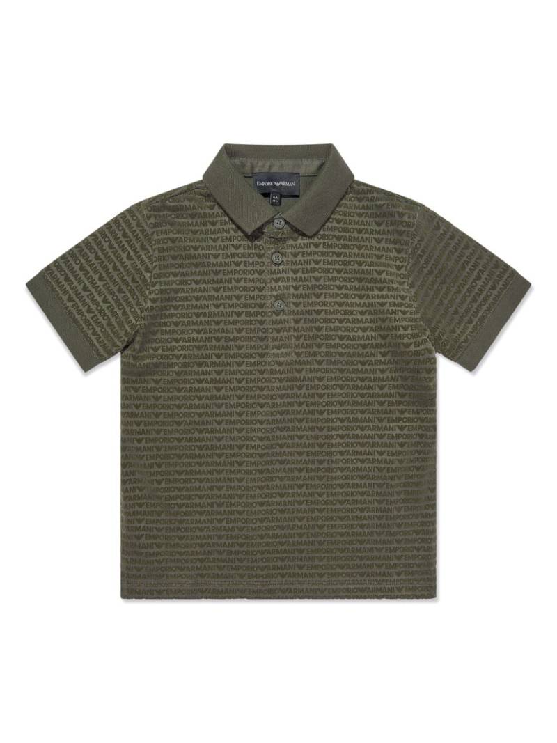 Emporio Armani Kids jacquard-logo polo t-shirt - Green von Emporio Armani Kids